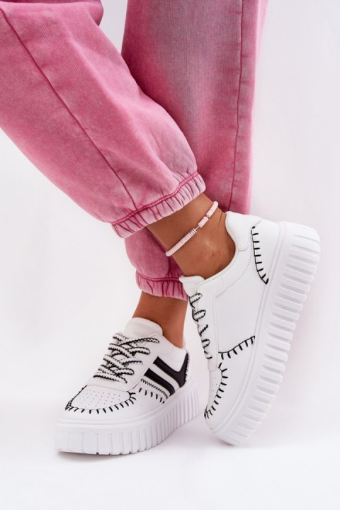 Buty Sportowe Model Ofenale B0-158 White/Black - Step in style Buty Sportowe Model Ofenale B0-158 White/Black - Step in style