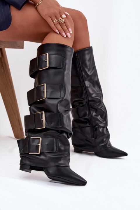 Kozaki Model Isavelle 7677A Black Skóra - Step in style
