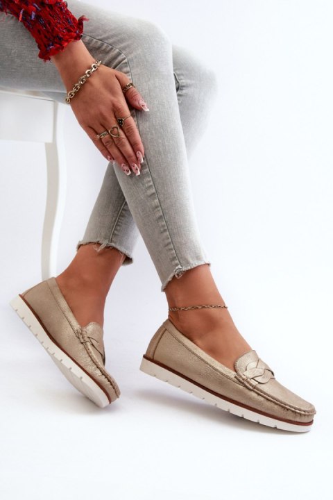 Mokasyny Model Nestalia 834281 Gold - Step in style Mokasyny Model Nestalia 834281 Gold - Step in style