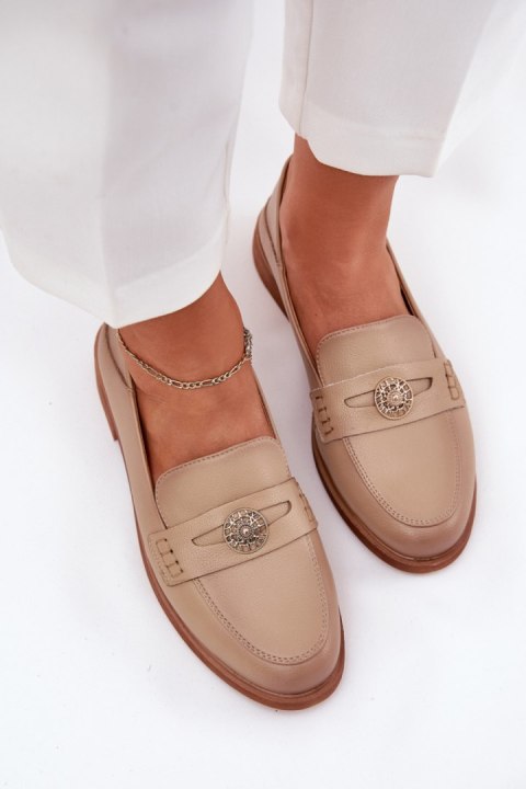 Mokasyny Model Vinceza 18100 Beige - Step in style Mokasyny Model Vinceza 18100 Beige - Step in style