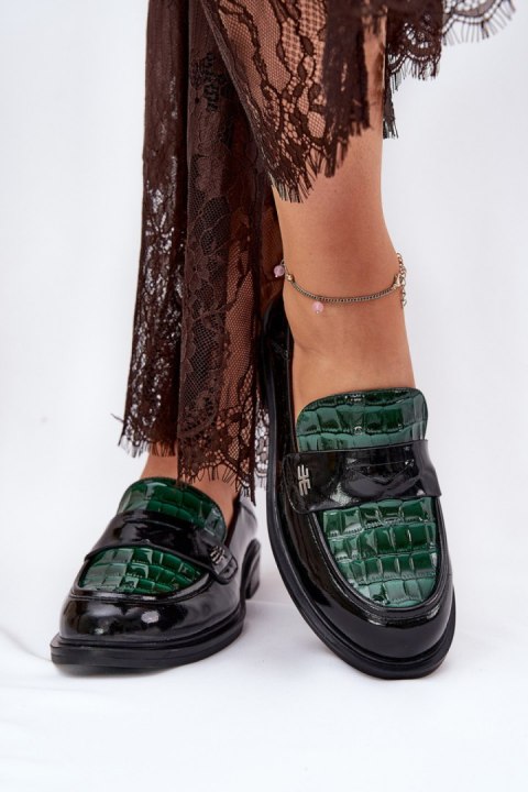 Mokasyny Model Vinceza 91125 Green/Black - Step in style Mokasyny Model Vinceza 91125 Green/Black - Step in style