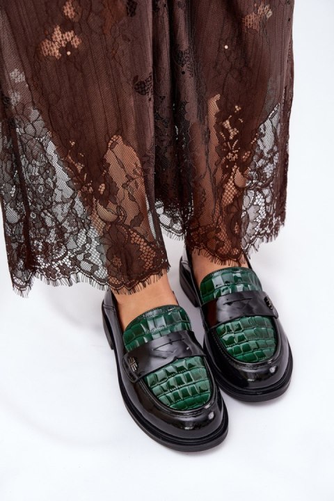 Mokasyny Model Vinceza 91125 Green/Black - Step in style Mokasyny Model Vinceza 91125 Green/Black - Step in style