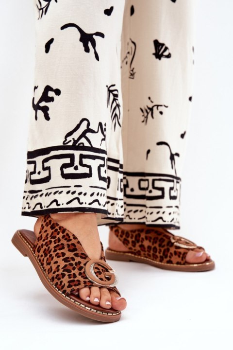 Sandały Model Haliones A8230 Brown Panterka - Step in style Sandały Model Haliones A8230 Brown Panterka - Step in style