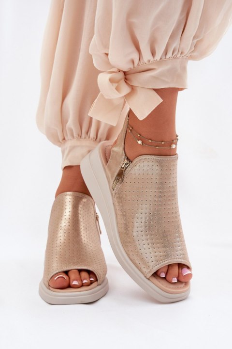 Sandały Model Mevinette ASA266-5 Gold - Step in style Sandały Model Mevinette ASA266-5 Gold - Step in style