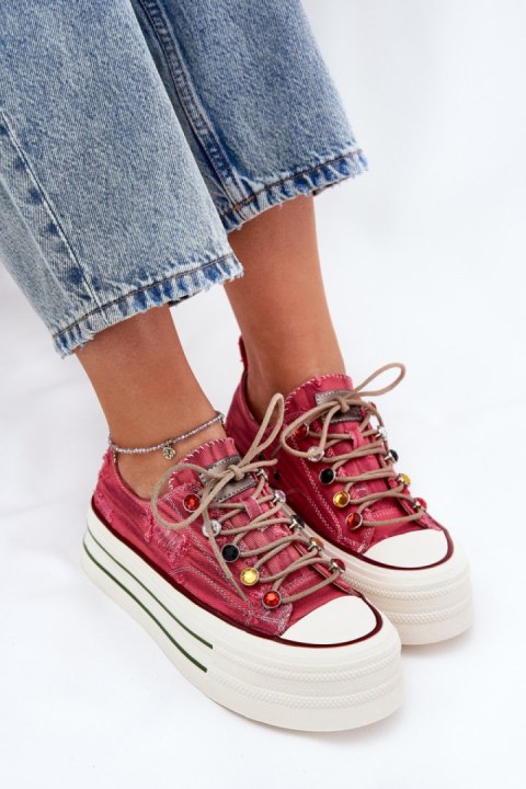 Trampki Model Goe RR2N4104 Red - Step in style Trampki Model Goe RR2N4104 Red - Step in style