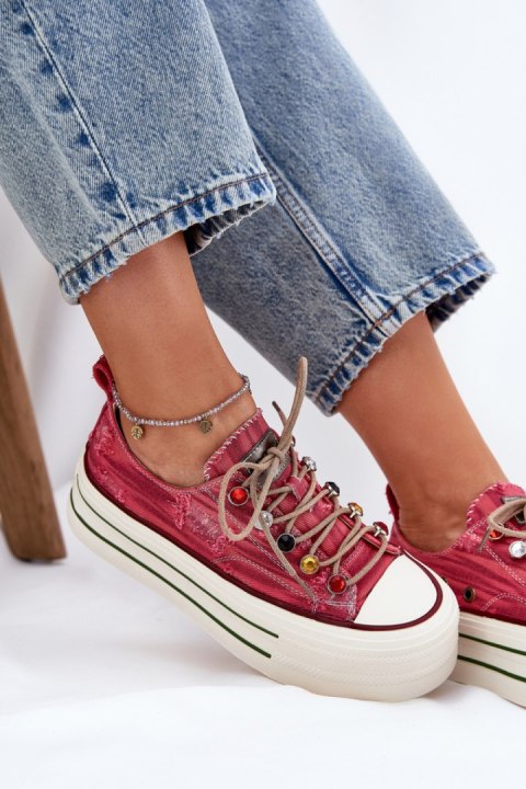 Trampki Model Goe RR2N4104 Red - Step in style Trampki Model Goe RR2N4104 Red - Step in style