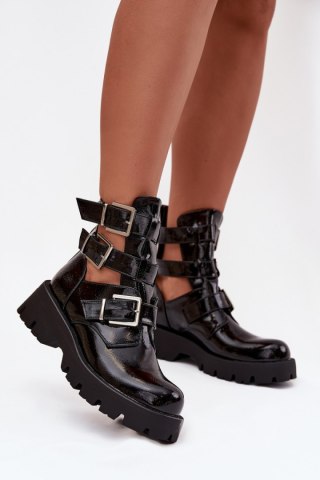 Botki Model Helisse 7631A Black Lakier - Step in style