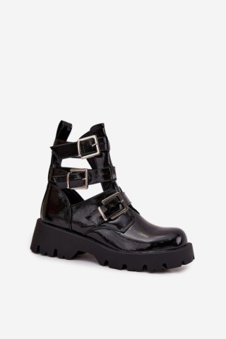 Botki Model Helisse 7631A Black Lakier - Step in style
