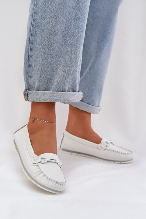 Mokasyny Model S.Barski LR51-547 White - Step in style Mokasyny Model S.Barski LR51-547 White - Step in style