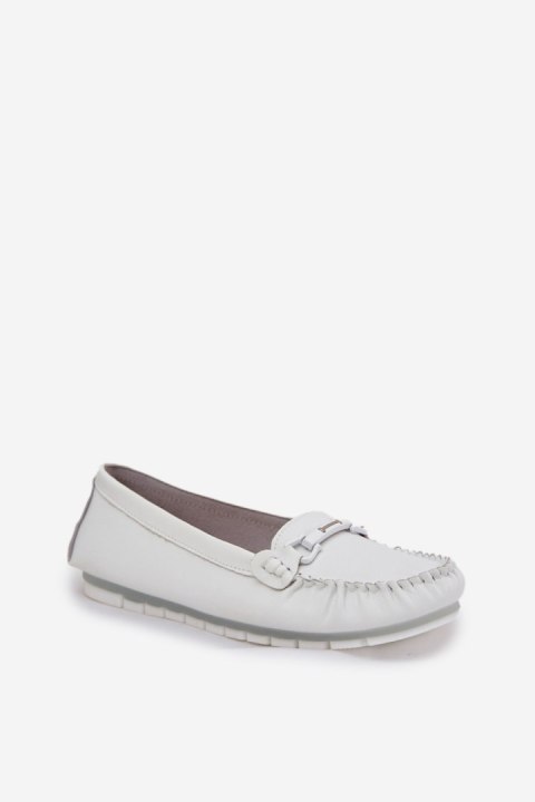 Mokasyny Model S.Barski LR51-547 White - Step in style Mokasyny Model S.Barski LR51-547 White - Step in style