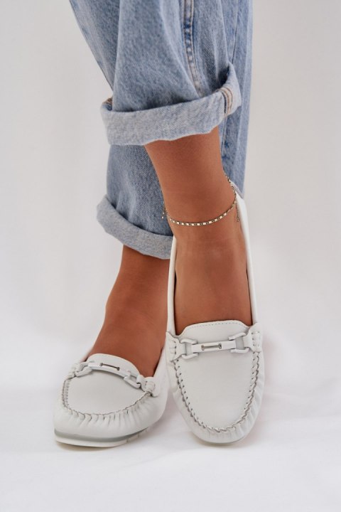Mokasyny Model S.Barski LR51-547 White - Step in style Mokasyny Model S.Barski LR51-547 White - Step in style