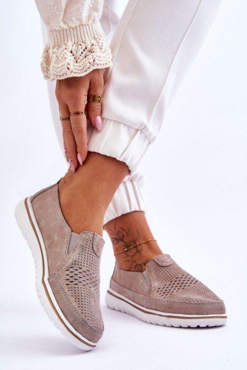 Półbuty Model Inez 20PB18-1653 Beige/Gold - Step in style Półbuty Model Inez 20PB18-1653 Beige/Gold - Step in style