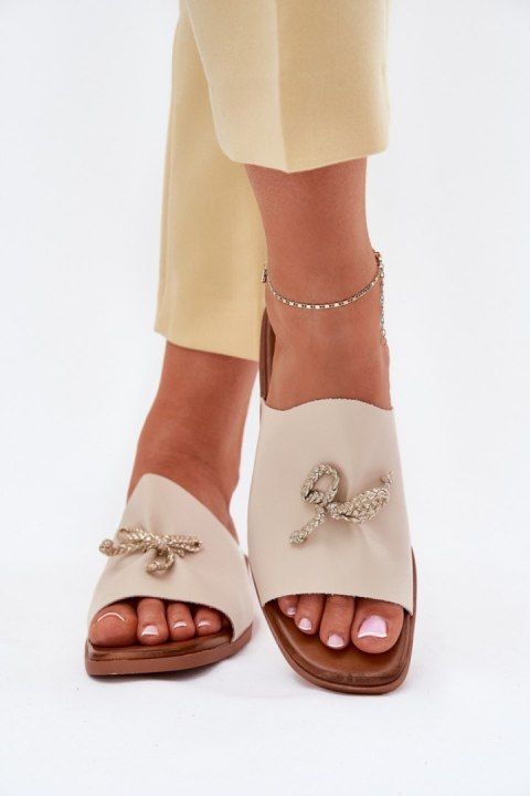 Sandał Klapki Model Norela 25SD35-8781 Beige - Step in style Sandał Klapki Model Norela 25SD35-8781 Beige - Step in style