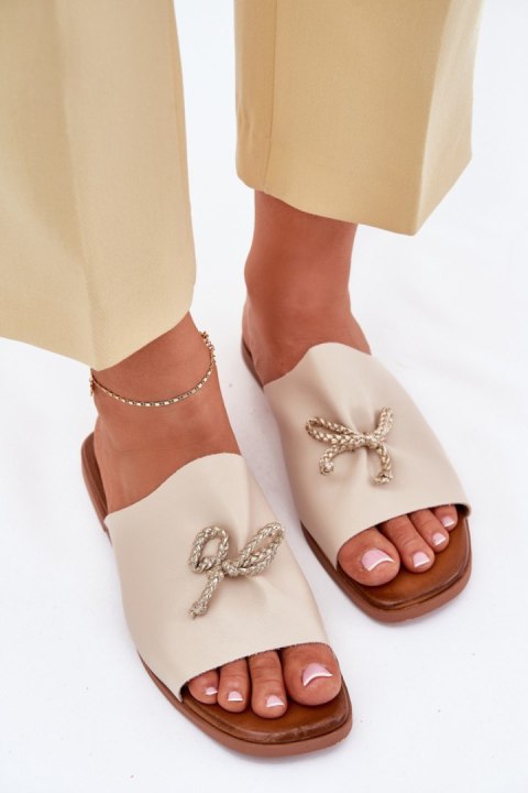 Sandał Klapki Model Norela 25SD35-8781 Beige - Step in style Sandał Klapki Model Norela 25SD35-8781 Beige - Step in style