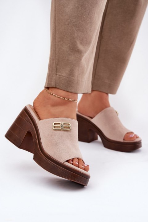 Sandał Klapki Model Vinceza 17400 Beige - Step in style Sandał Klapki Model Vinceza 17400 Beige - Step in style