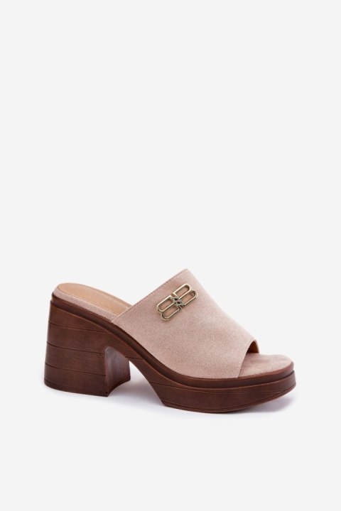 Sandał Klapki Model Vinceza 17400 Beige - Step in style Sandał Klapki Model Vinceza 17400 Beige - Step in style