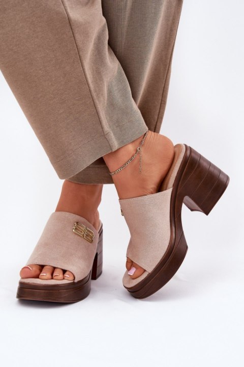 Sandał Klapki Model Vinceza 17400 Beige - Step in style Sandał Klapki Model Vinceza 17400 Beige - Step in style