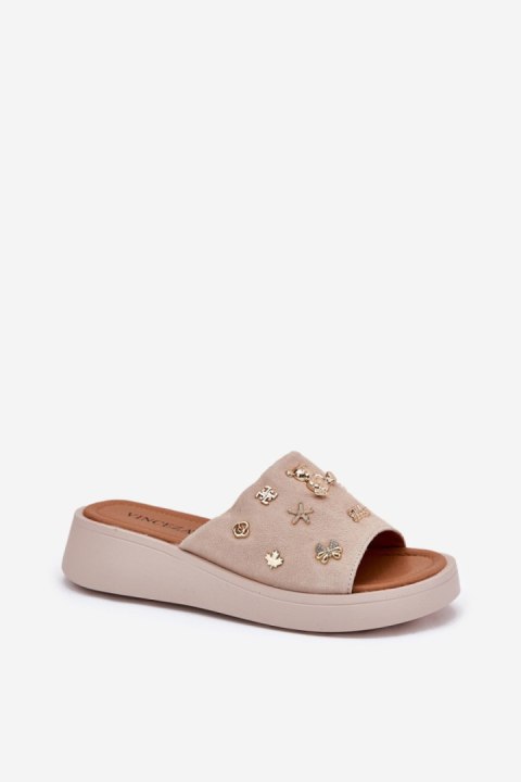 Sandał Klapki Model Vinceza 66741 Beige - Step in style Sandał Klapki Model Vinceza 66741 Beige - Step in style