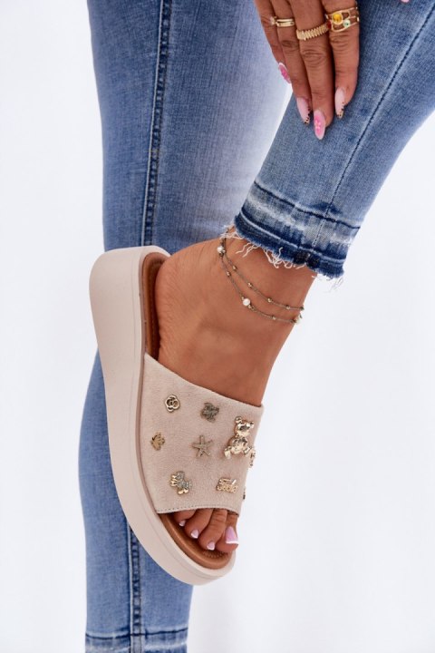 Sandał Klapki Model Vinceza 66741 Beige - Step in style Sandał Klapki Model Vinceza 66741 Beige - Step in style