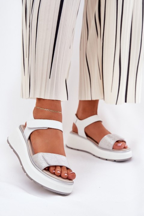 Sandały Model S.Barski LR51-543 Silver - Step in style Sandały Model S.Barski LR51-543 Silver - Step in style