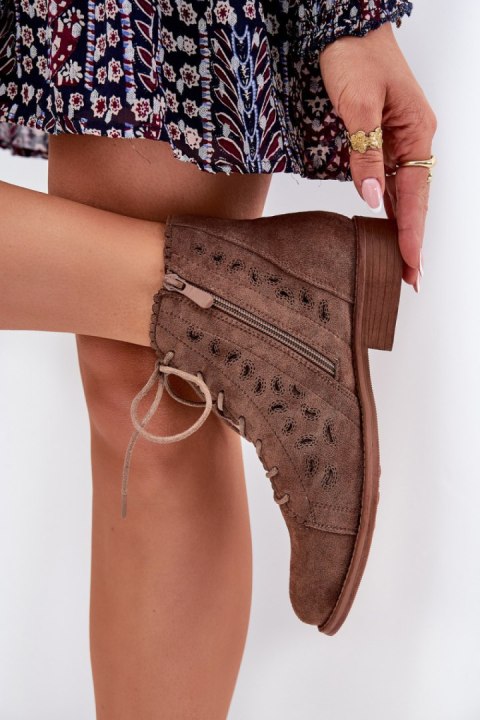 Botki Model S.Barski HY51-185 Brown - Step in style Botki Model S.Barski HY51-185 Brown - Step in style