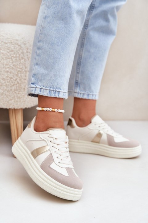 Buty Sportowe Model Goriette 8958 Beige - Step in style Buty Sportowe Model Goriette 8958 Beige - Step in style