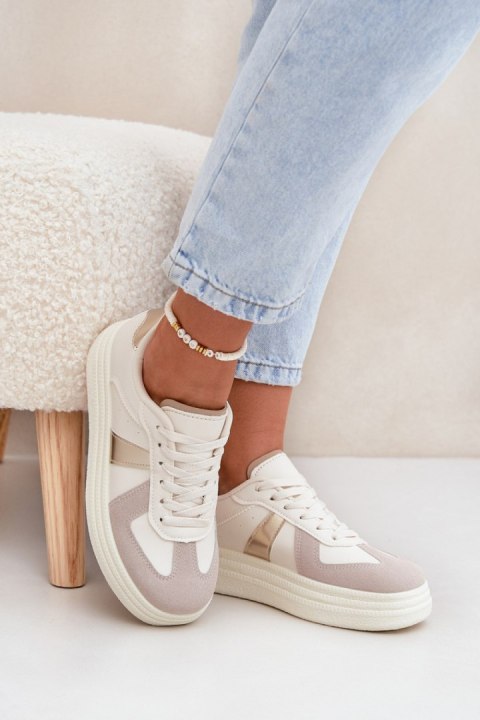 Buty Sportowe Model Goriette 8958 Beige - Step in style Buty Sportowe Model Goriette 8958 Beige - Step in style