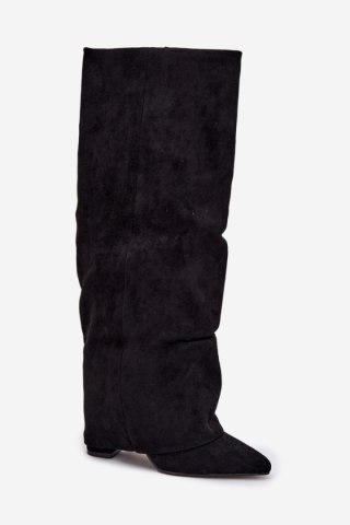 Kozaki Model Elivira CLS-532 Black Zamsz - Step in style
