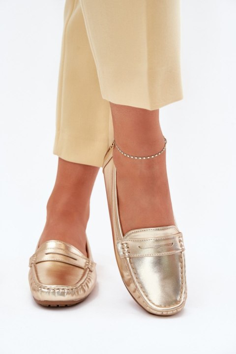 Mokasyny Model Lenvie FT245 Gold - Step in style Mokasyny Model Lenvie FT245 Gold - Step in style