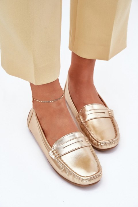 Mokasyny Model Lenvie FT245 Gold - Step in style Mokasyny Model Lenvie FT245 Gold - Step in style