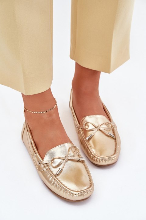 Mokasyny Model Si Passione FT246 Gold - Step in style Mokasyny Model Si Passione FT246 Gold - Step in style