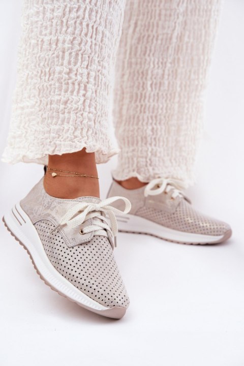 Półbuty Model Artiker 56C2113 Beige/Gold - Step in style Półbuty Model Artiker 56C2113 Beige/Gold - Step in style