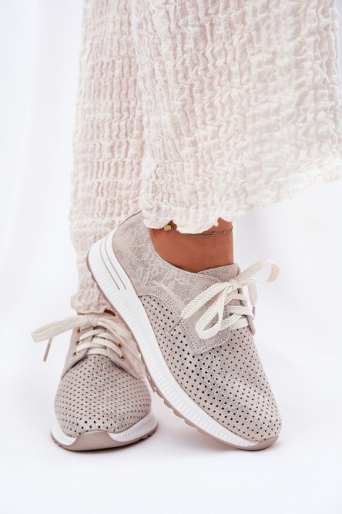 Półbuty Model Artiker 56C2113 Beige/Gold - Step in style Półbuty Model Artiker 56C2113 Beige/Gold - Step in style