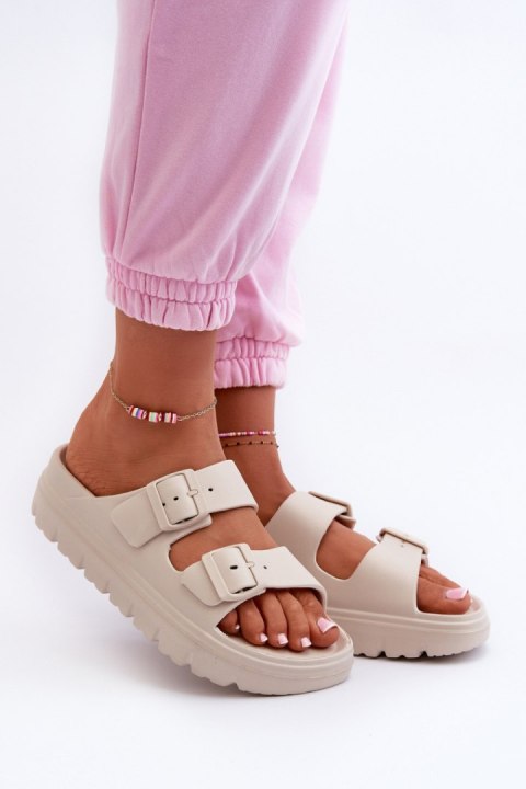 Sandał Klapki Model Melorea 24SD97-5610 Beige - Step in style Sandał Klapki Model Melorea 24SD97-5610 Beige - Step in style