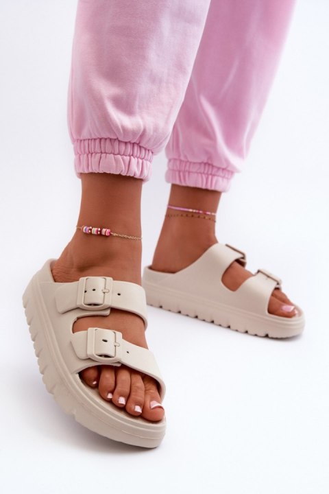 Sandał Klapki Model Melorea 24SD97-5610 Beige - Step in style Sandał Klapki Model Melorea 24SD97-5610 Beige - Step in style