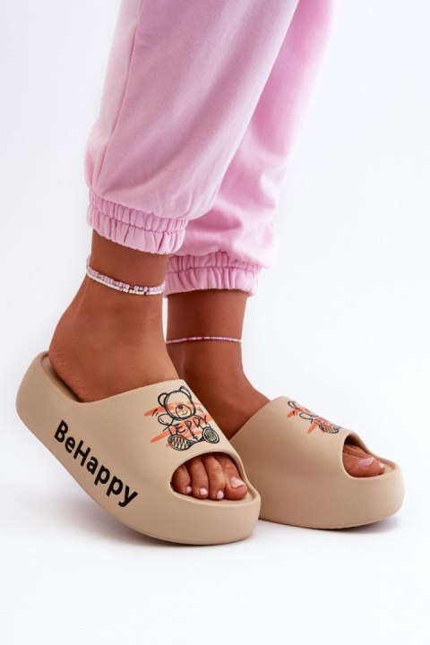Sandał Klapki Model Serefina BG175 Dark Beige - Step in style Sandał Klapki Model Serefina BG175 Dark Beige - Step in style