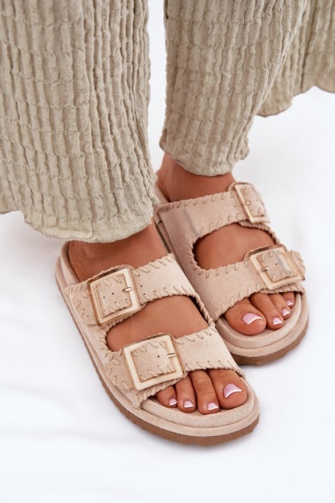 Sandał Klapki Model Visley G474 Beige - Step in style Sandał Klapki Model Visley G474 Beige - Step in style