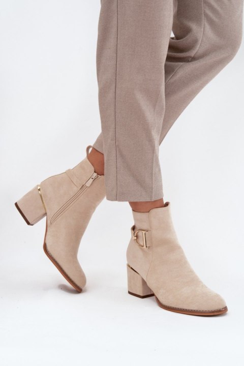 Botki Model Ambrine 0-625 Beige - Step in style Botki Model Ambrine 0-625 Beige - Step in style