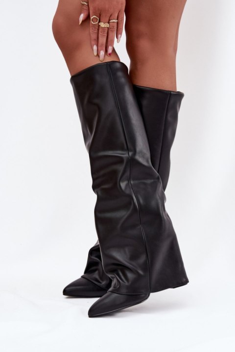 Kozaki Model Elivira CLS-531 Black Skóra - Step in style
