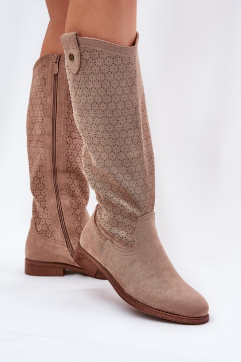 Kozaki Model S.Barski HY51-062 Beige - Step in style Kozaki Model S.Barski HY51-062 Beige - Step in style