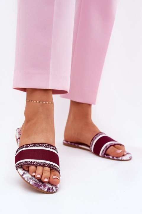 Sandał Klapki Model Leysi N75-13 Bordo - Step in style Sandał Klapki Model Leysi N75-13 Bordo - Step in style