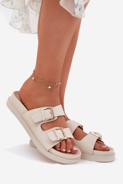 Sandał Klapki Model Sonarea 25SD97-8520 Beige - Step in style Sandał Klapki Model Sonarea 25SD97-8520 Beige - Step in style