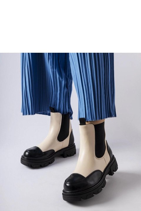 Czarno-beżowe wsuwane botki Albany - Solea Czarno-beżowe wsuwane botki Albany - Solea