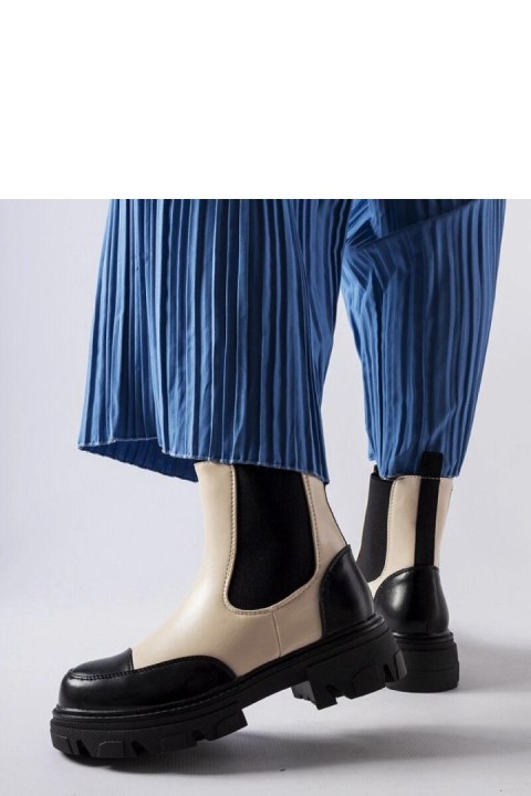 Czarno-beżowe wsuwane botki Albany - Solea Czarno-beżowe wsuwane botki Albany - Solea