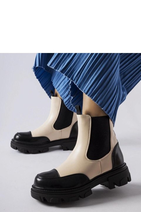 Czarno-beżowe wsuwane botki Albany - Solea Czarno-beżowe wsuwane botki Albany - Solea