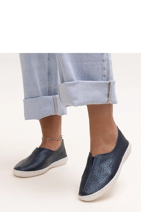 Granatowe skórzane ażurowe półbuty Bernice - Solea Granatowe skórzane ażurowe półbuty Bernice - Solea