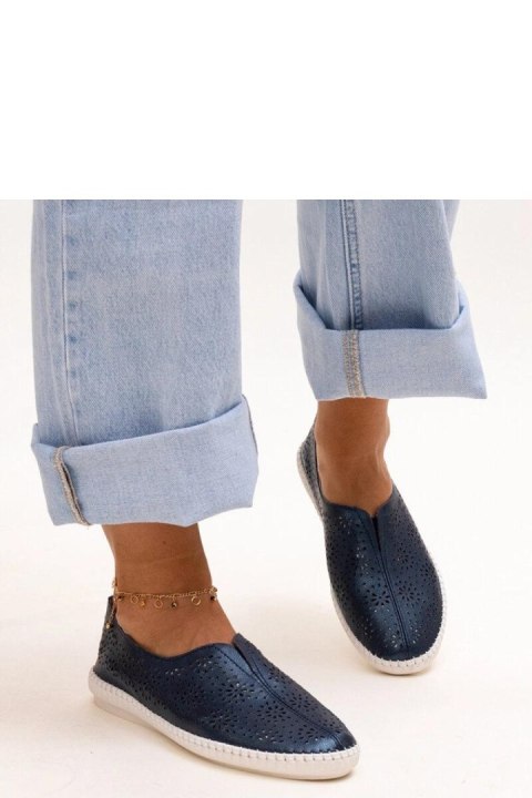 Granatowe skórzane ażurowe półbuty Bernice - Solea Granatowe skórzane ażurowe półbuty Bernice - Solea
