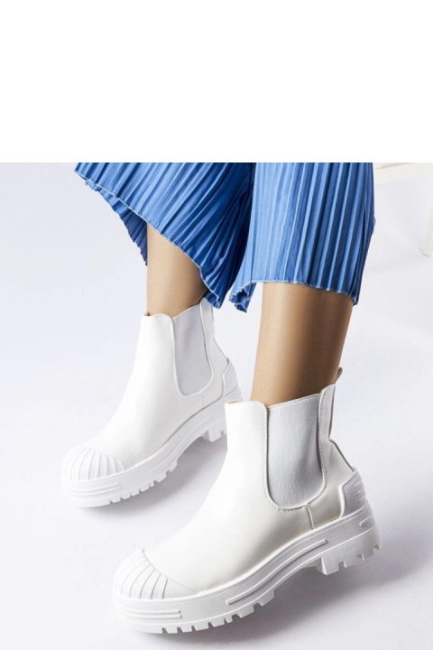 Białe workery z gumowymi wstawkami Lange - Solea Białe workery z gumowymi wstawkami Lange - Solea