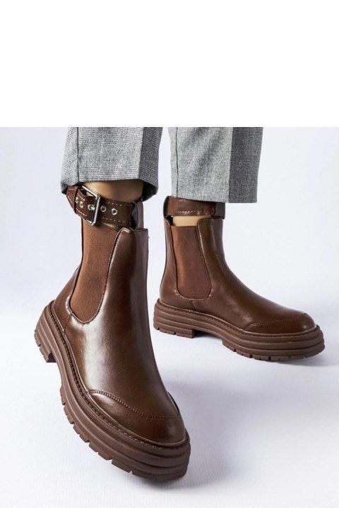 Brązowe botki z ozdobnym zapięciem Jonesboro - Solea Brązowe botki z ozdobnym zapięciem Jonesboro - Solea