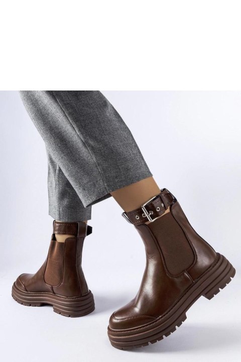 Brązowe botki z ozdobnym zapięciem Jonesboro - Solea Brązowe botki z ozdobnym zapięciem Jonesboro - Solea